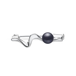 Brosa argint cu perla naturala neagra DiAmanti SK22531BR_B-G (Argint 925‰ 2 g.)